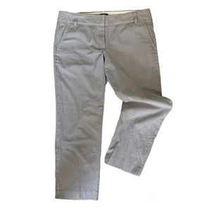 J. Crew Seersucker Cream/Gray Ankle Pants - 8